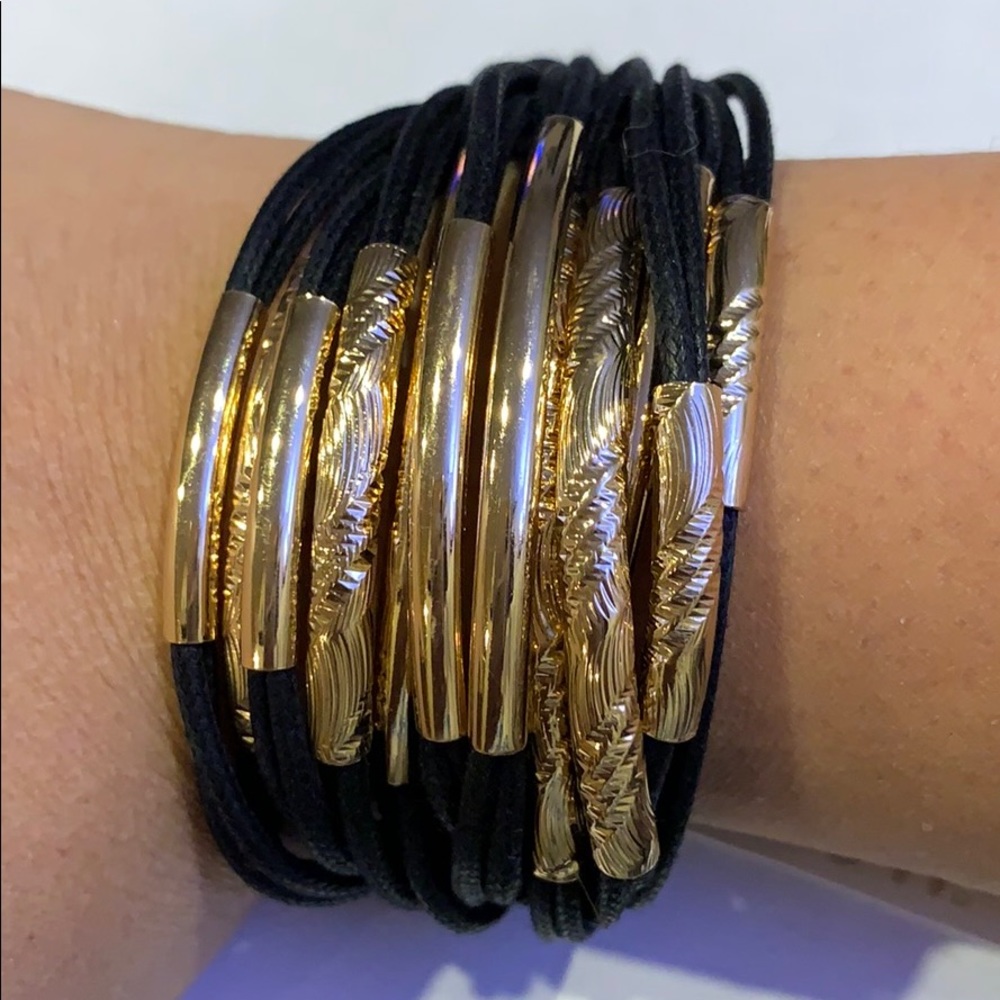 Dune & Willow black and gold bracelet